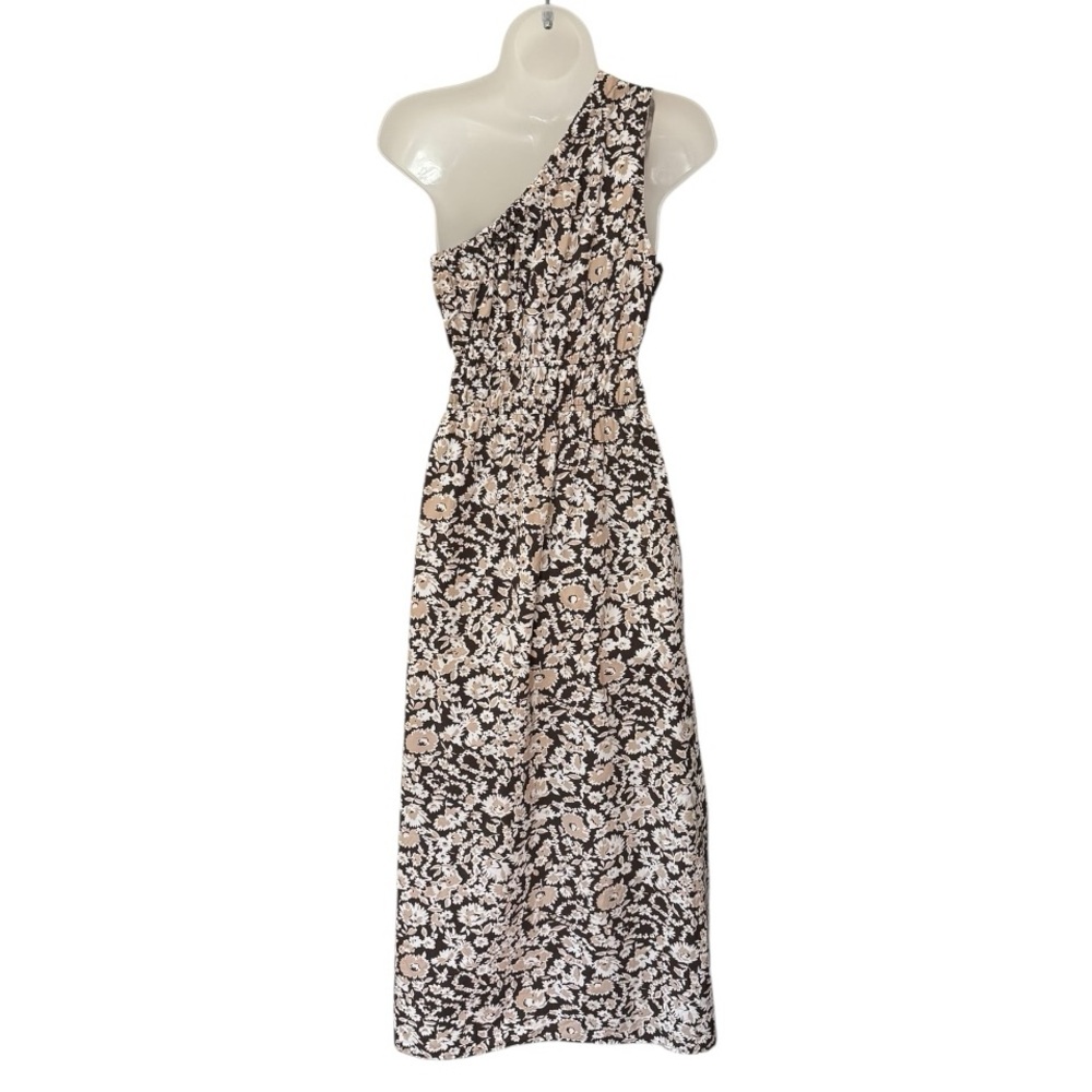 RAILS | $248 Selani Poplin One Shoulder Midi Dress in Russet Floral, Size Medium - Picture 8 of 13